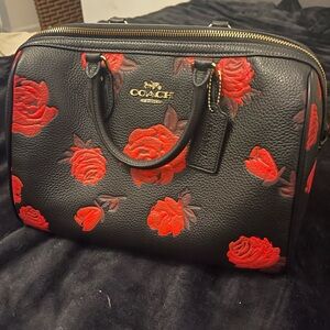 Coach NWT Large Rowan with Roses